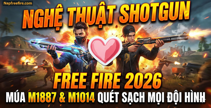 🍗 Nghệ Thuật Shotgun Free Fire 2026: Cách Múa M1887 & M1014 Quét Sạch Mọi Đội Hình